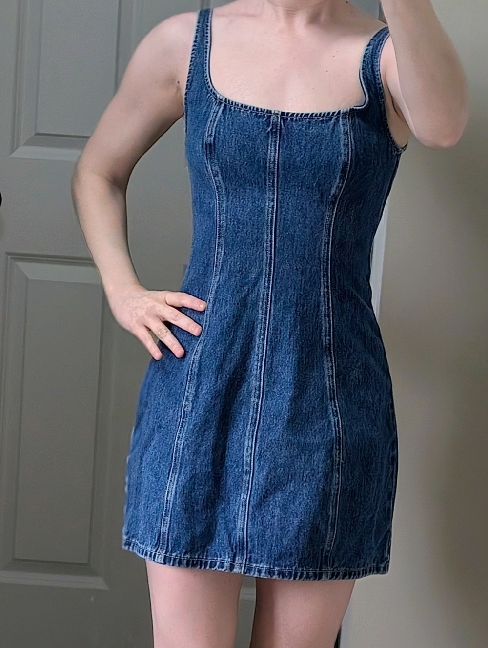 Meshki Blue Denim Mini Dress Size XS